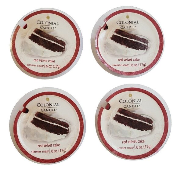Colonial Candle Wax Simmer Snaps x4 Red Velvet Cake Discontinued Scent VHTF - Picture 1 of 3